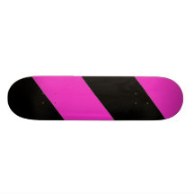 Pink and Black Striped Skateboard