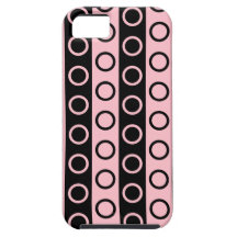 Pink and Black Stripes and Polka Dots iPhone 5 Covers