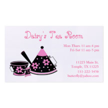 Pink and Black Tea and Coffee Business Card