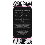 pink and black Wedding program Rack Card Template