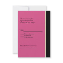Pink and Black Wedding RSVP Personalized Invitations