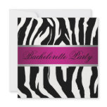 Pink and Black Zebra Bachelorette Party invitations