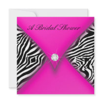 Pink and Black Zebra Bridal Shower Invite