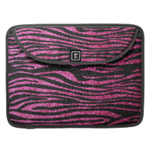 Pink and Black Zebra Print bling (faux glitter) Sleeves For MacBooks