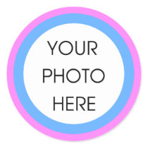 Pink and Blue Border Template Stickers