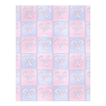 Pink and Blue Bows Customized Letterhead