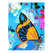 Pink and Blue Butterfly Postcards