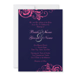 Pink and Blue Chic Wedding Invitation
