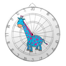 Pink and blue giraffe dart boards