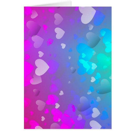Pink and Blue Hearts Greeting Card