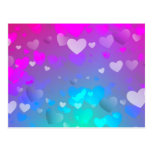 Pink and Blue Hearts Post Card