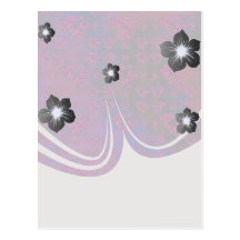 pink and blue marble swirls damask post card