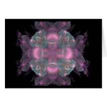 Pink And Blue Medallion Greeting Cards
