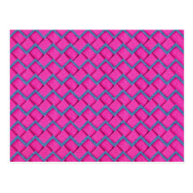 Pink and Blue Paper Zig Zag Postcard