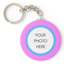 Pink and Blue Photo Keychain