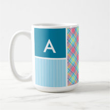 Pink and Blue Plaid Coffee Mug