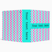 Pink and Blue Polka Dots 3 Ring Binder