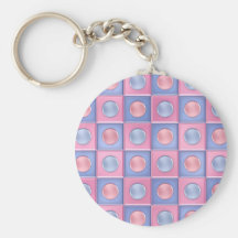 Pink and Blue Polka Dots Key Chain