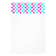 Pink and Blue Polka Dots Stationery Paper