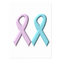 Pink and  Blue Ribbons Postcards