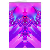 Pink and Blue Satin Fractal Card