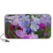 Pink And Blue Spring Flowers Speaker