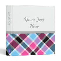 Pink and blue tartan binder (your text here) binders