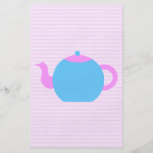 Pink and Blue Teapot Picture. Personalized Flyer