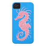 Pink and Blue Tribal Seahorse Case-Mate iPhone 4 Cases