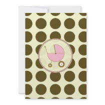 Pink and Brown Baby Shower Invitation