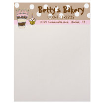 Pink and Brown Bakery Letterhead