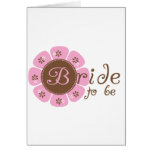 Pink and Brown Flower Bride to Be cards