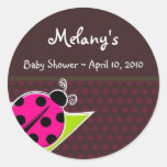 Pink and Brown Ladybug Sticker Labels