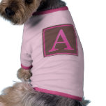 Pink and Brown Letter A Monogram pet clothing