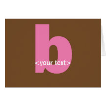 Pink and Brown Monogram - Letter B Greeting Cards