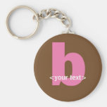 Pink and Brown Monogram - Letter B Keychain
