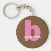 Pink and Brown Monogram - Letter B Keychain