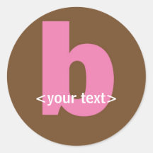 Pink and Brown Monogram - Letter B Stickers