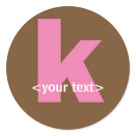 Pink and Brown Monogram - Letter K stickers