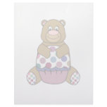 Pink And Brown Polka Dot Bear Personalized Letterhead