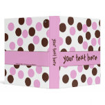 Pink and Brown Polka Dot Binder