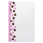 Pink and Brown Polka Dot Stationary Customized Stationery