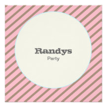 PINK AND BROWN STRIPES CUSTOM INVITATION
