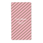 PINK AND BROWN STRIPES PERSONALIZED SHIPPING LABELS