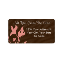 Pink and Brown Swirl Address Label