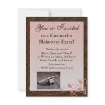 Pink and Brown Swirl Cosmetics Feminine Invitation