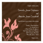 Pink and Brown Swirl Personalized Invitation