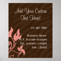 Pink and Brown Swirl Poster