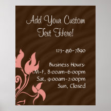 Pink and Brown Swirl Poster