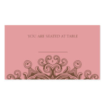 Pink and Brown Wedding Placecards Business Card